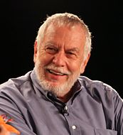 Nolan Bushnell giving a speech at the Game Developers Conference in 2011.