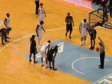 Dean Smith Center with game in session.JPG
