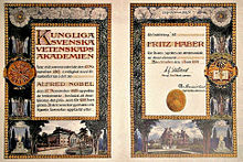 A heavily decorated paper with the name "Fritz Haber" on it.