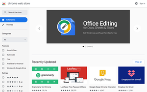 The Chrome Web Store as seen from Google Chrome OS