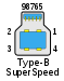 USB 3.0 Type-B receptacle blue.svg